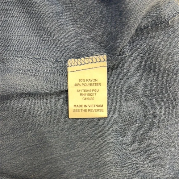 Blue Ruffled Button-Down Top - Picture 7 of 7